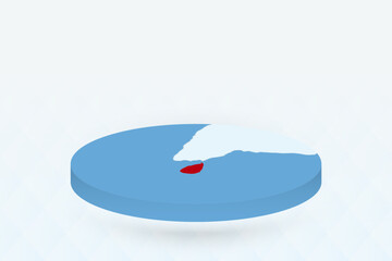 3D Isometric Map Highlighting Sri Lanka in Red.