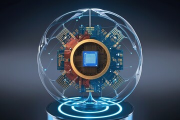 Fototapeta premium Revolutionary Quantum Architecture Design with Intelligent Processors and Enhanced Qubit Integration