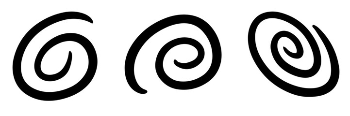 Simple Hand-Drawn Spiral Vector Icons
