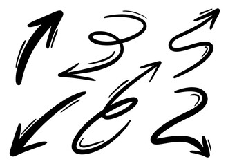 Dynamic Hand-Drawn Arrows Vector Set