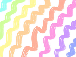 Colorful Wavy Brush Stroke Pattern Design