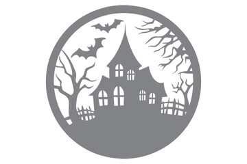 Halloween witch house sign