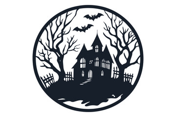 Halloween witch house sign