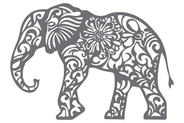 Decorative Elephant vector cut file