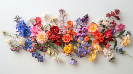 Obraz premium A stunning arrangement of colorful flowers, each dyed with a unique shade of natural dye.