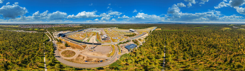 hockenheimring international f1 racetrack germany aerial view south to north 360° panorama