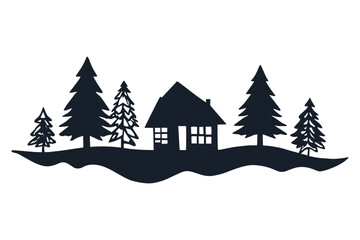 Fototapeta premium Winter Christmas Scene vector