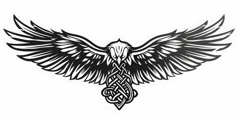 Obraz premium Eagle Wings very simple traditional tattoo flash styles illustration