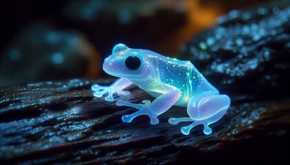 Bioluminescent Frog Glowing Light in Cave 4K HDR Ultra HD Wallpaper