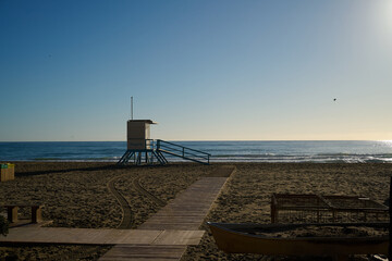 Life guards hut on beach