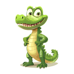 Fototapeta premium vector character crocodile on white background .Generative AI
