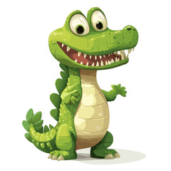 Fototapeta premium vector character crocodile on white background .Generative AI