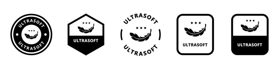 Ultrasoft - vector signs for labels. Softness icons set.