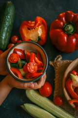 Fresh vegetables. Assortment of fresh vegetables close up. Healthy food