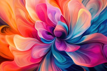 Abstract Swirling Flower in Vibrant Colors