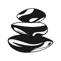 Decorative stones zen and spa natural element silhouette, logo icon emblem. Harmony and balance.