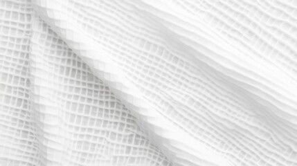 White cotton waffle fabric texture as background