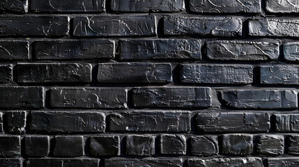 Black brick wall texture background Black brick wall texture Black brick wall background ai generative.