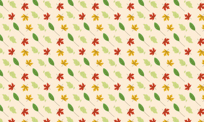 Seamless Pattern Background in Brown and Cream with Autumn and Spring Leaf Motifs. Elegant Botanical Design for Seasonal Themes. Decorative Vector Illustration for Textiles and Packaging