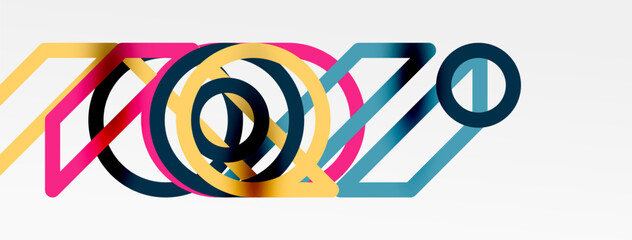 Abstract background - colorful circle lines technology or business digital template