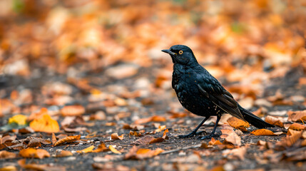 Western Jackdaw (Coloeus monedula) perched on a branch ai generative.