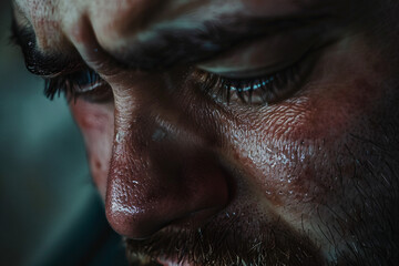 Obraz premium Generative AI creative illustration of desperate person with mental disorder health problems