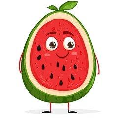 Obraz premium vector character watermelon on white background .Generative AI