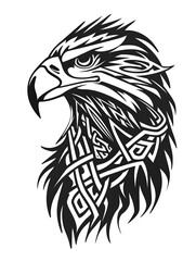 Fototapeta premium Geometric Eagle head very simple traditional tattoo flash styles illustration