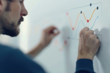 Timeline showcasing evolution of brand identity. Logo metamorphosis and visual storytelling elements. Market positioning graph and audience perception data to visualize changes and impact over time.