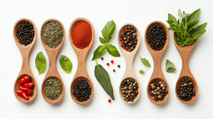 herbs and spices isolated on background