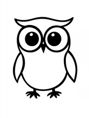 Fototapeta premium Delightful owl coloring page designed especially for toddlers to spark creativity and engage in fun activities at home