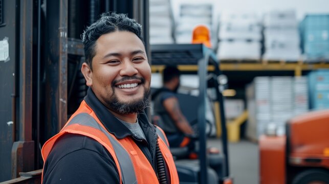 Smiling Worker at Warehouse
