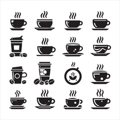 Print Coffee Beans Black silhouette vector in white background 
