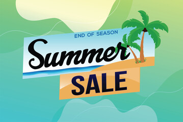 summer sale word text concept icon logo sign symbol vector note mega shopping style for use landing page, template, social media, web, mobile app, poster, banner, flyer, background, gift card, coupon
