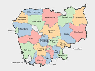 map of Cambodia administrative regions