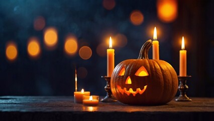Halloween event background with charming upscale pumpkins. Premium illustration for banners, posters, greetings and Halloween celebrations.