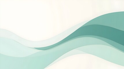 Fototapeta premium Minimalistic slide background with soft blending of teal and mint green colors leaving a blank space in the center for adding content Clean modern and elegant design template