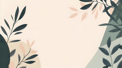 Minimalistic and Elegant Slide Background Design with Contrasting Forest Green and Light Beige Tones Leaving Ample Blank Space for Content Placement