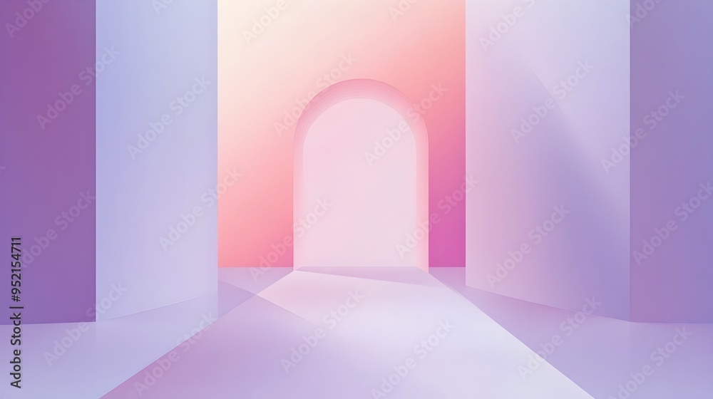 Poster minimalist pastel gradient background slide template with blank center space for content insertion c