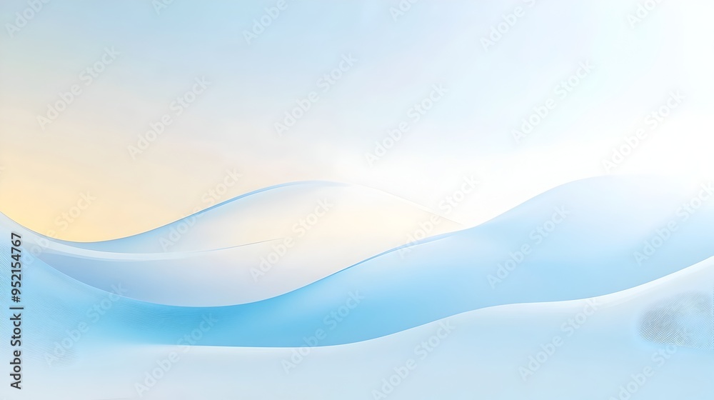 Poster a minimalistic and elegant slide background featuring a smooth gradient blend of sky blue and white 