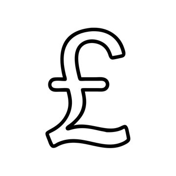recommend clip art: Pound currency symbol icon in black and white line art