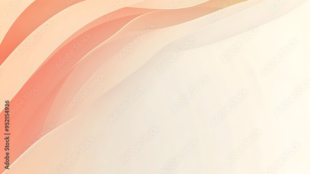 Poster minimalistic slide background with a soft gradient blend of coral and light cream colors leaving a b