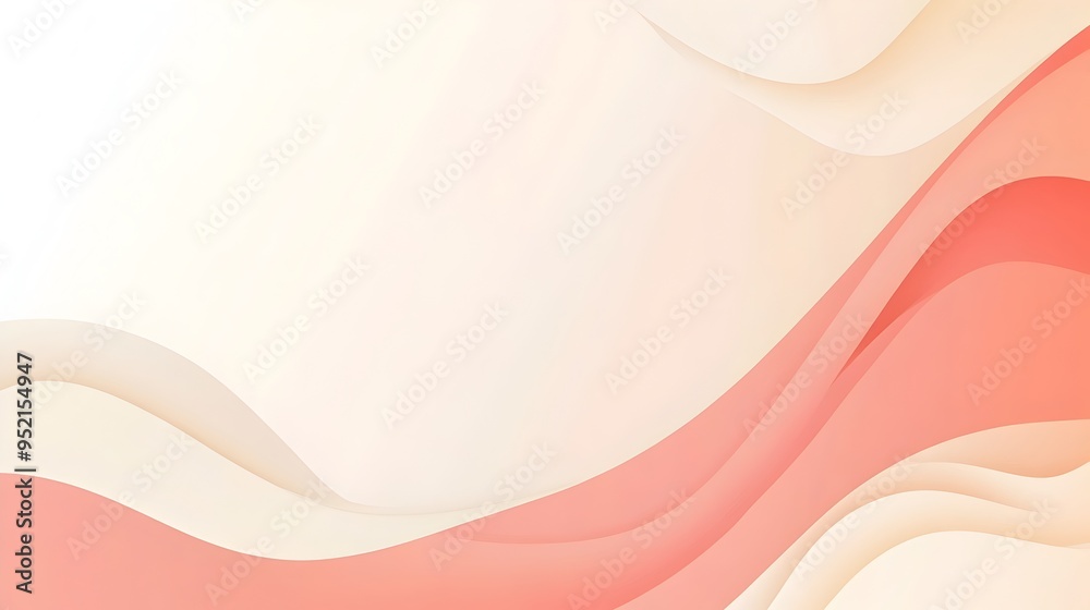 Poster minimalist slide background with a soft gradient blend of coral and light cream colors leaving a bla
