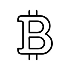 Fototapeta premium Bitcoin symbol icon in black and white line art