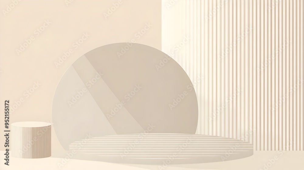 Poster minimalist slide background featuring soft neutral beige and taupe tones with a blank central space 