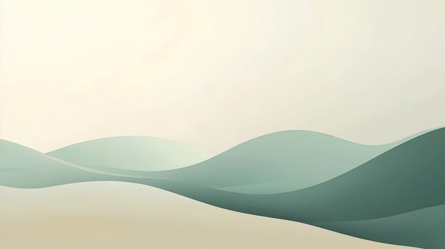 Minimalist background featuring a clean simple design with soft teal olive and beige color tones  The centered blank space allows for versatile content placement making it perfect for presentations