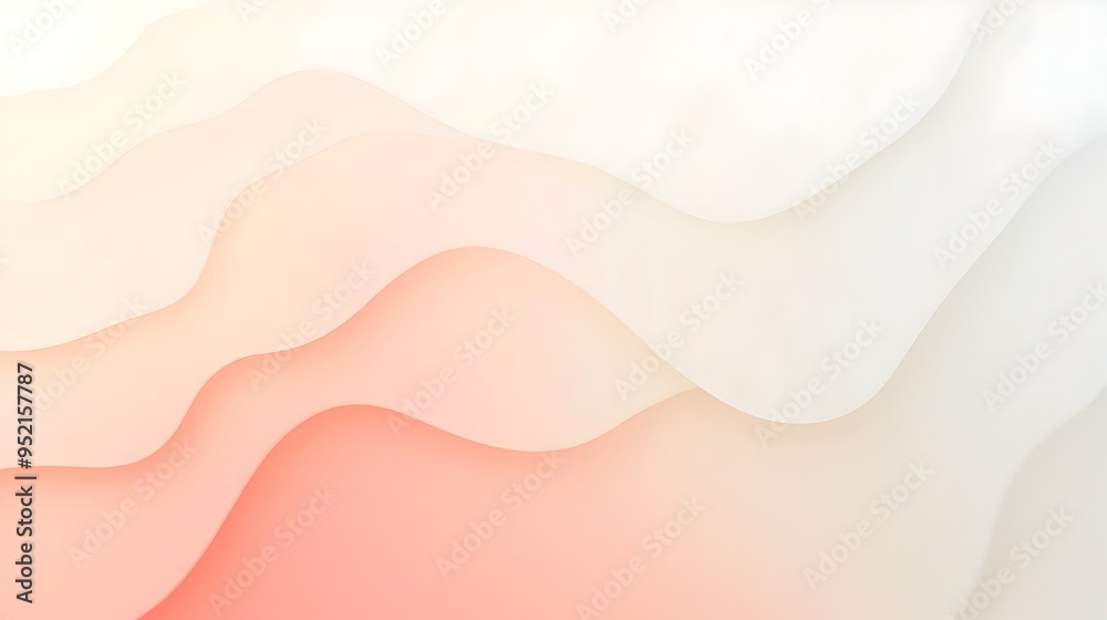 Poster minimalist gradient background featuring a soft blend of coral and cream colors leaving a blank cent