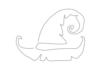 Continuous single line sketch drawing of wizard witch hat halloween costume one line vector illustration