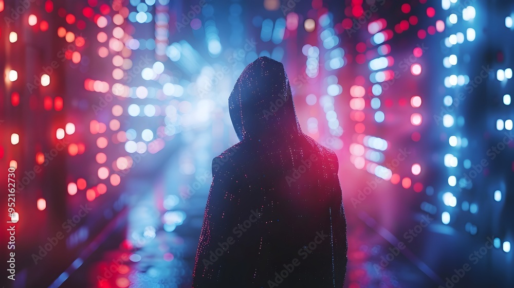Aufkleber hacker visualized bypassing digital defenses in corporate network