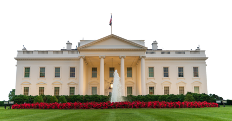 Evening view of White House in Washington DC, no background png version
